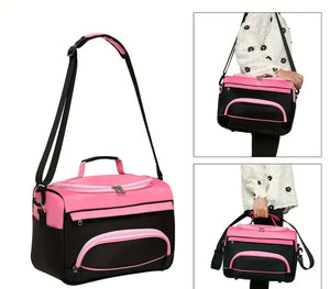 Mobile hair / tools kit bag - pink / black