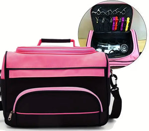 Mobile hair / tools kit bag - pink / black